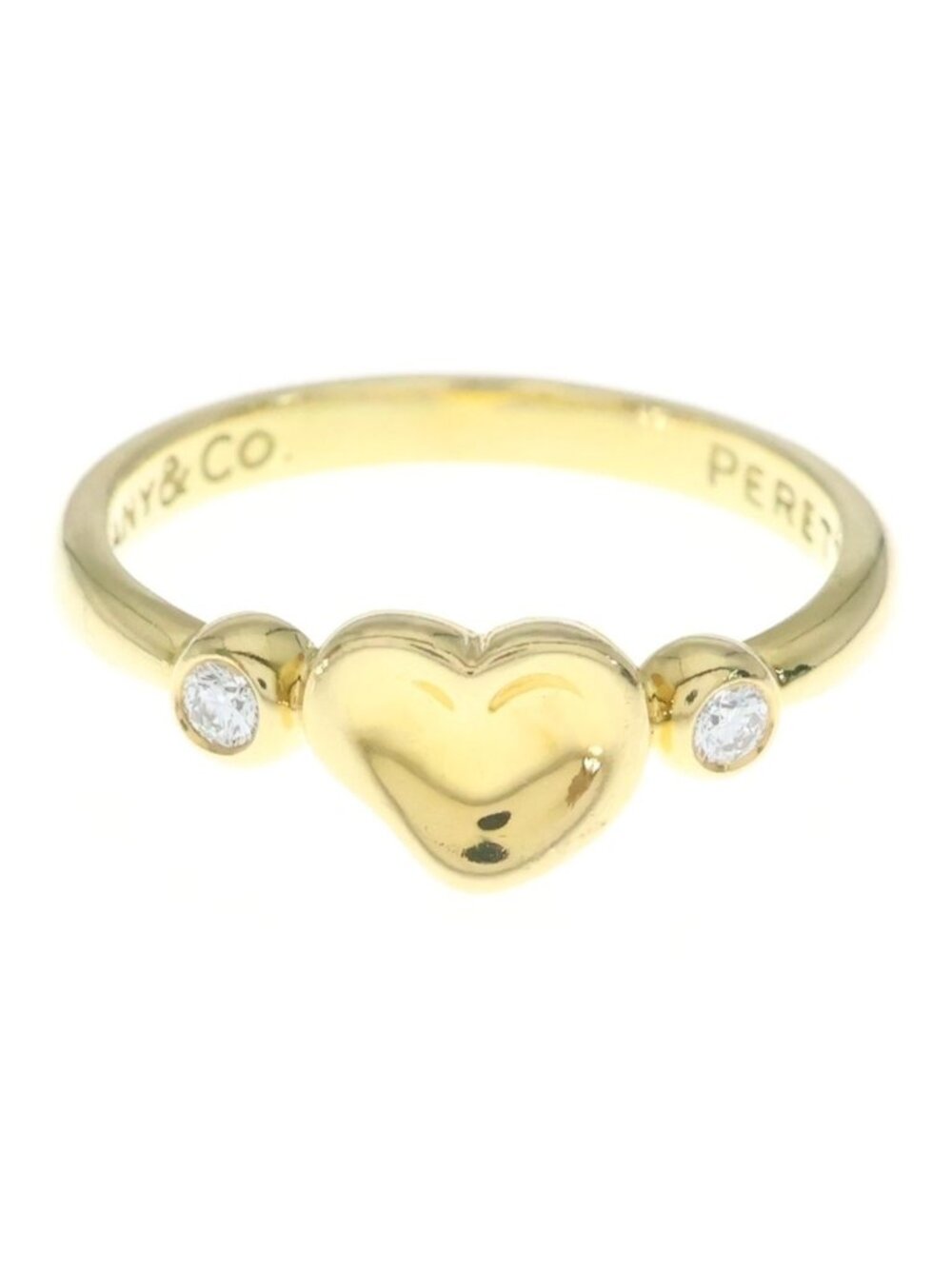 Tiffany & Co 18k Yellow Gold Closed Heart Diamond Ring